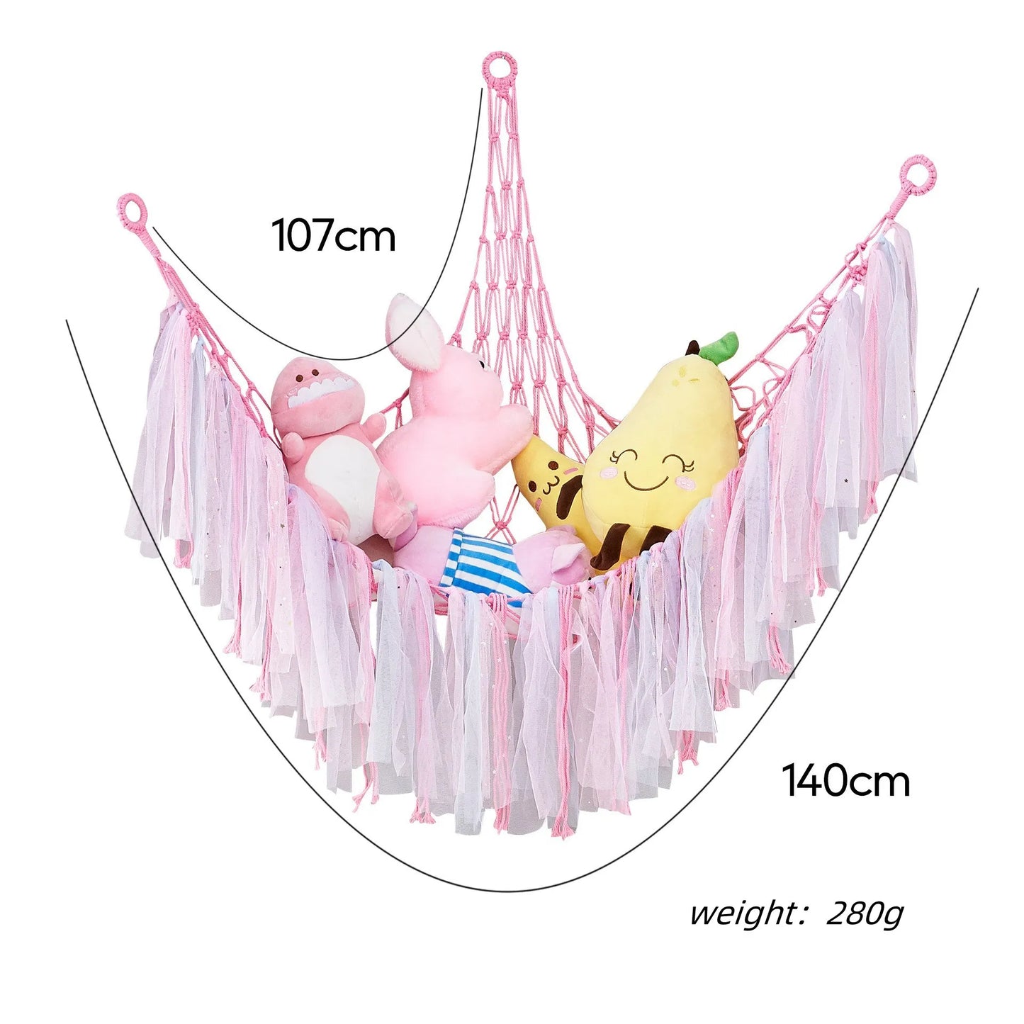 Large Stuffed Animal Storage Net Hammock