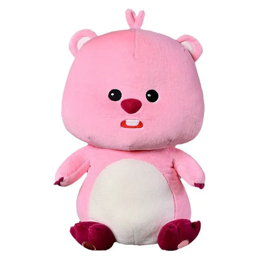 Loopy Little Beaver plush toy with strawberry bear skin