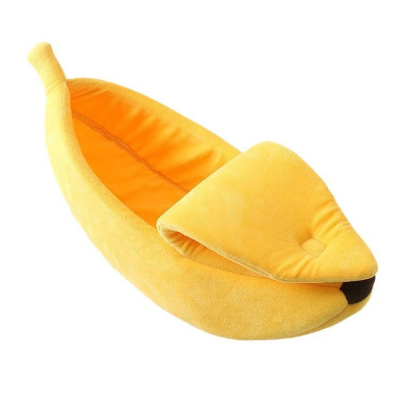Banana Shaped Cat Bed, Warm Soft Pet Bed Suitable for Cats, Rabbits and Puppies
