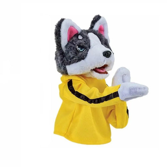 Battle Boxing Dog hand puppet, Electric Tricky interactive plush toys,9"
