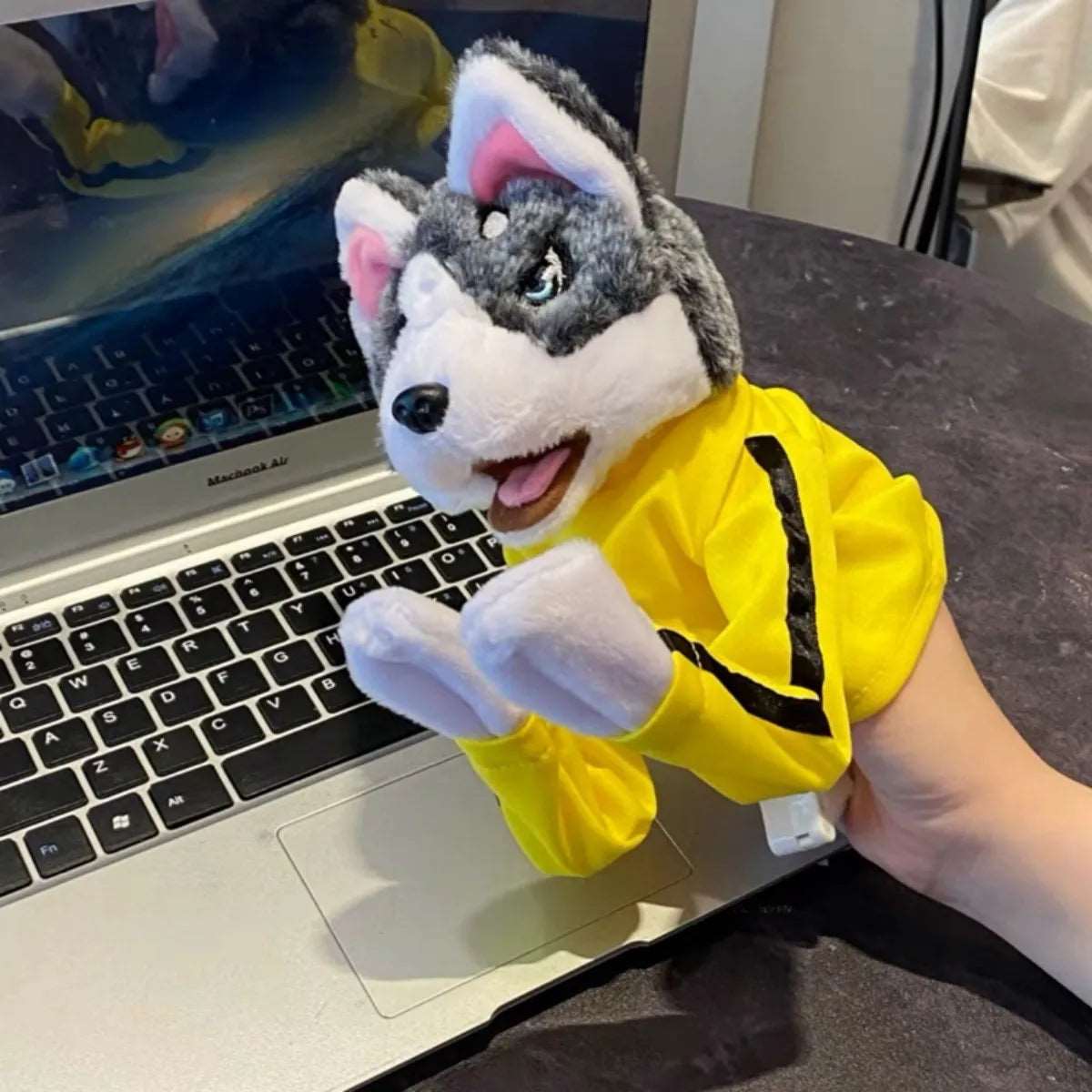 Battle Boxing Dog hand puppet, Electric Tricky interactive plush toys,9"
