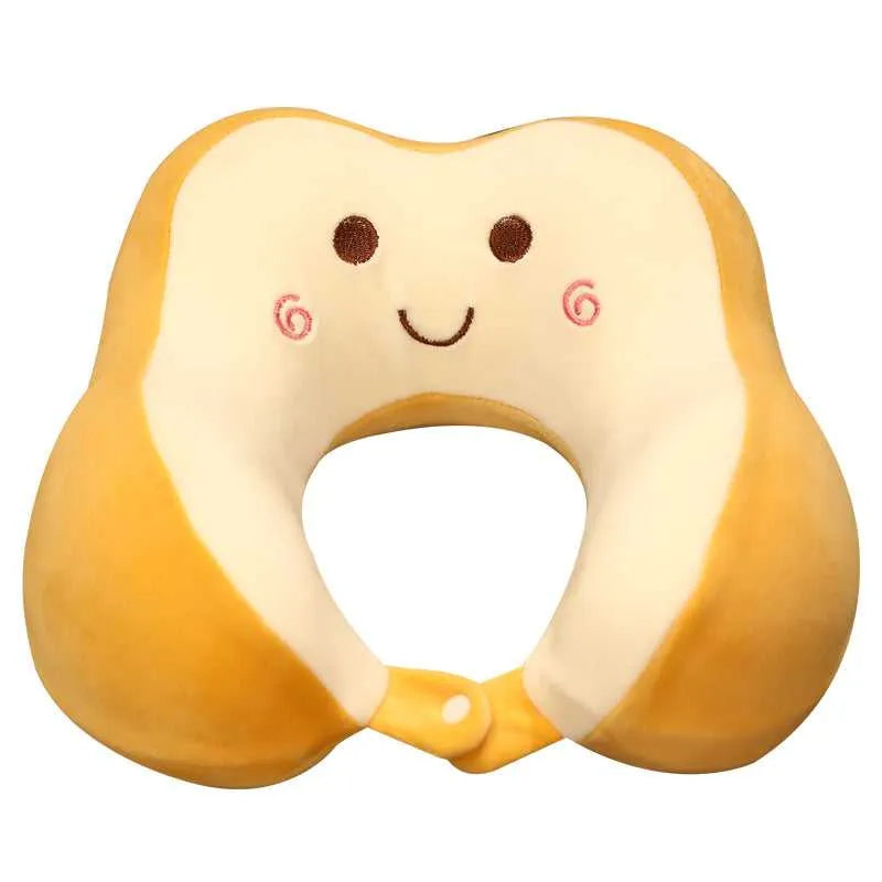 Cute animal memory foam U-shaped pillow plush toy airplane office travel pillow double hump structure