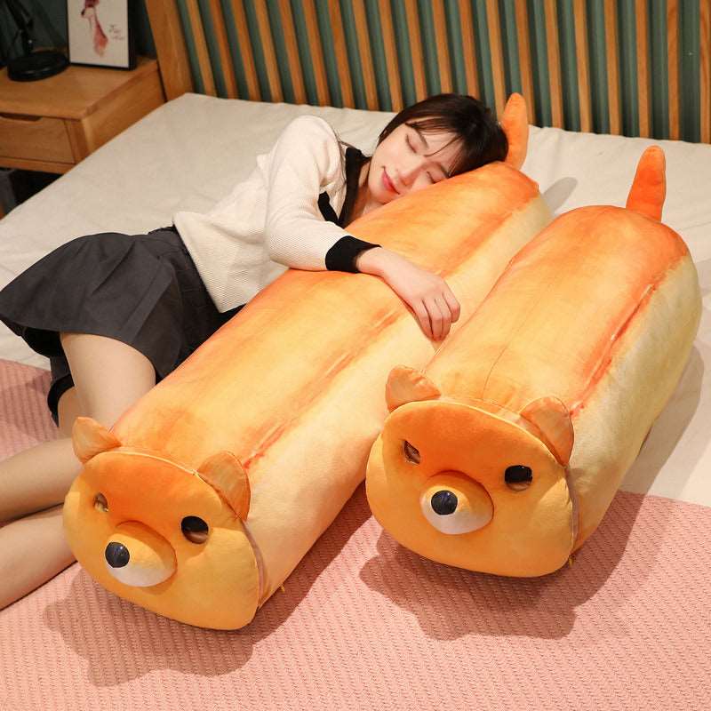 Bread Dog Pillow Shiba Inu Plush Toy Girls Sleeping Bed