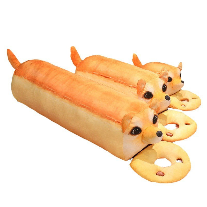 Bread Dog Pillow Shiba Inu Plush Toy Girls Sleeping Bed