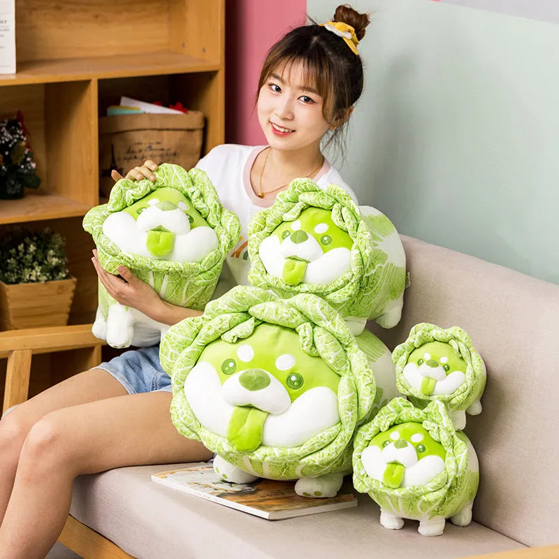 Cabbage Dog Plush Toy, Cute Vegetable Figure, Children's Gift & Decor