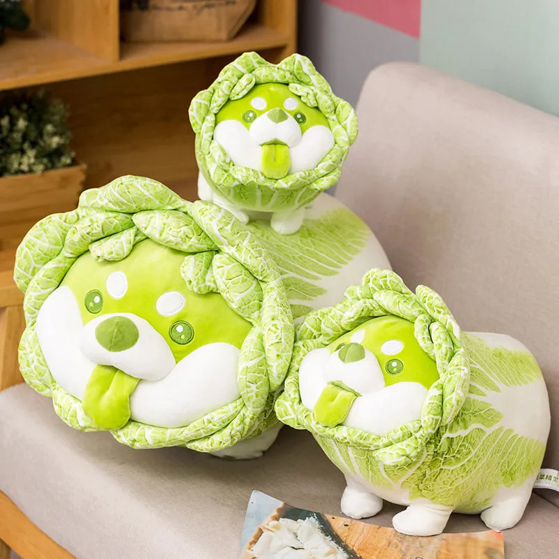 Cabbage Dog Plush Toy, Cute Vegetable Figure, Children's Gift & Decor