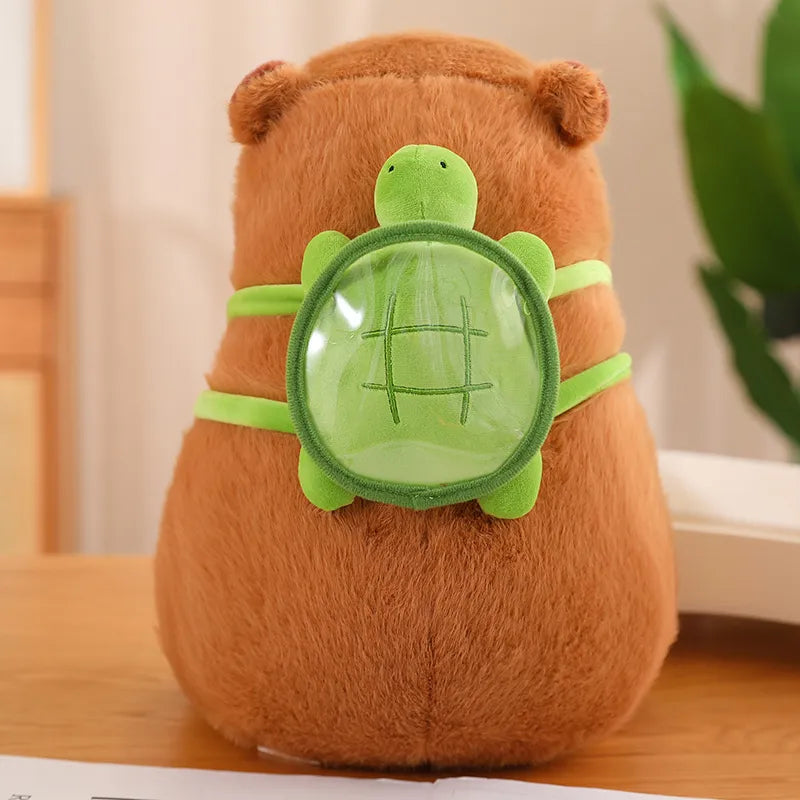 Capybara Plush Toy, with Turtle Backpack, Cute Capybara Stuffed Animals