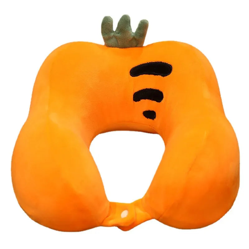 Cute animal memory foam U-shaped pillow plush toy airplane office travel pillow double hump structure