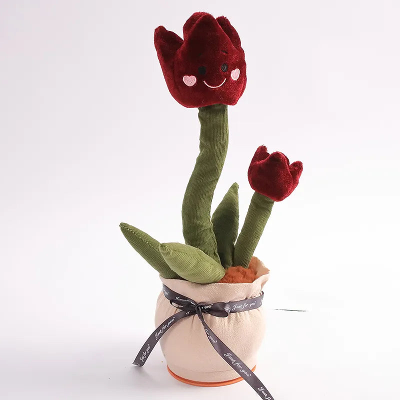 Dancing tulip electric plush toy purple