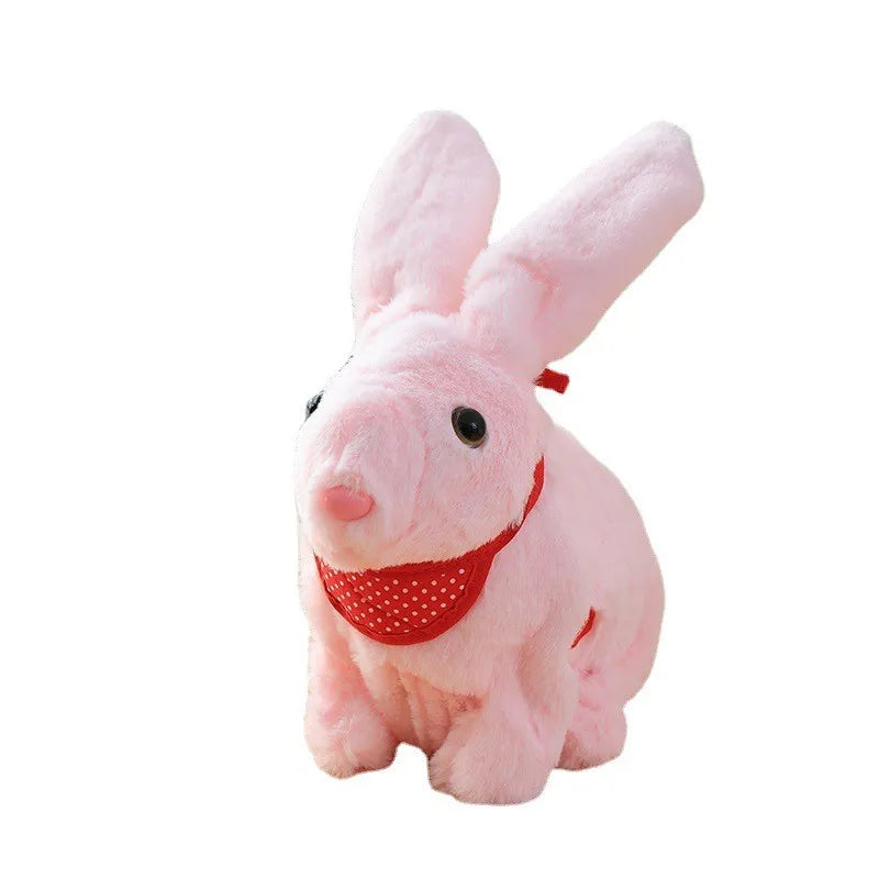 pink Electric bunny plush toy that sings, jumps, glows and moves ears