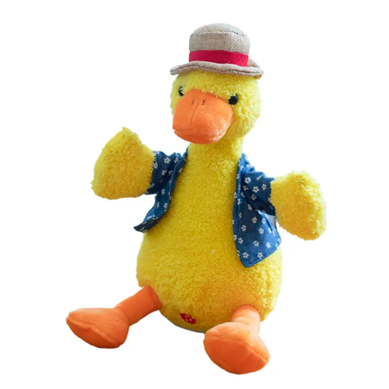 Electric repeater duck stuffed animal can sing, learn to speak and dance
