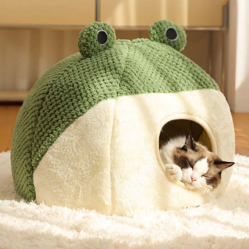 Frog Shape Pet Bed Cat Cave