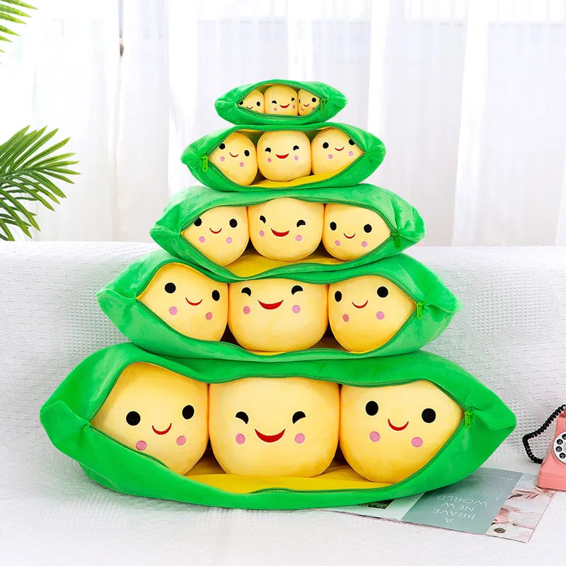 Giant Peas in A Pod Plush Toy Pea Pod Pillow Cute Pea Stuffed Toys