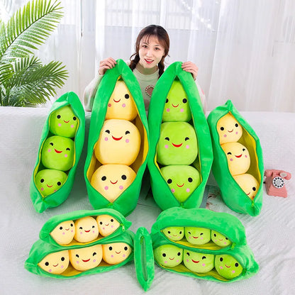 Giant Peas in A Pod Plush Toy Pea Pod Pillow Cute Pea Stuffed Toys