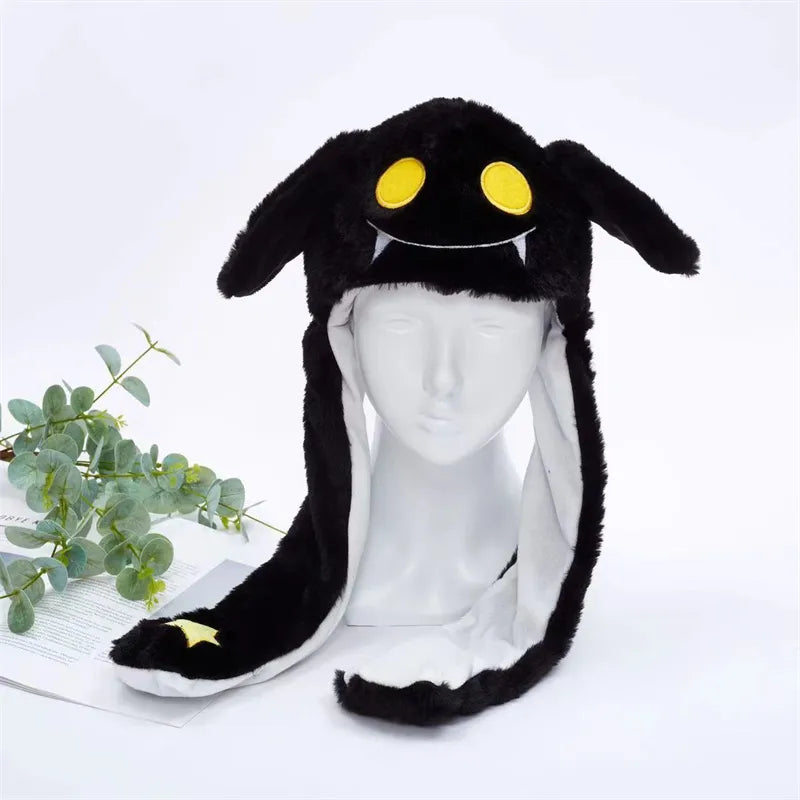 Funny Plush Bunny Hats with Ear Moving Jumping Christmas Party Cosplay Hats