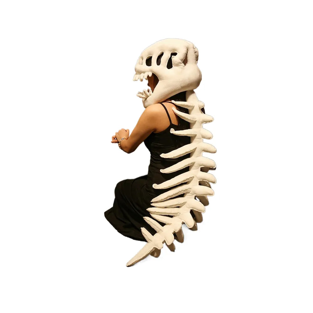 Realistic dinosaur skeleton costume, funny Halloween dinosaur stuffed animal