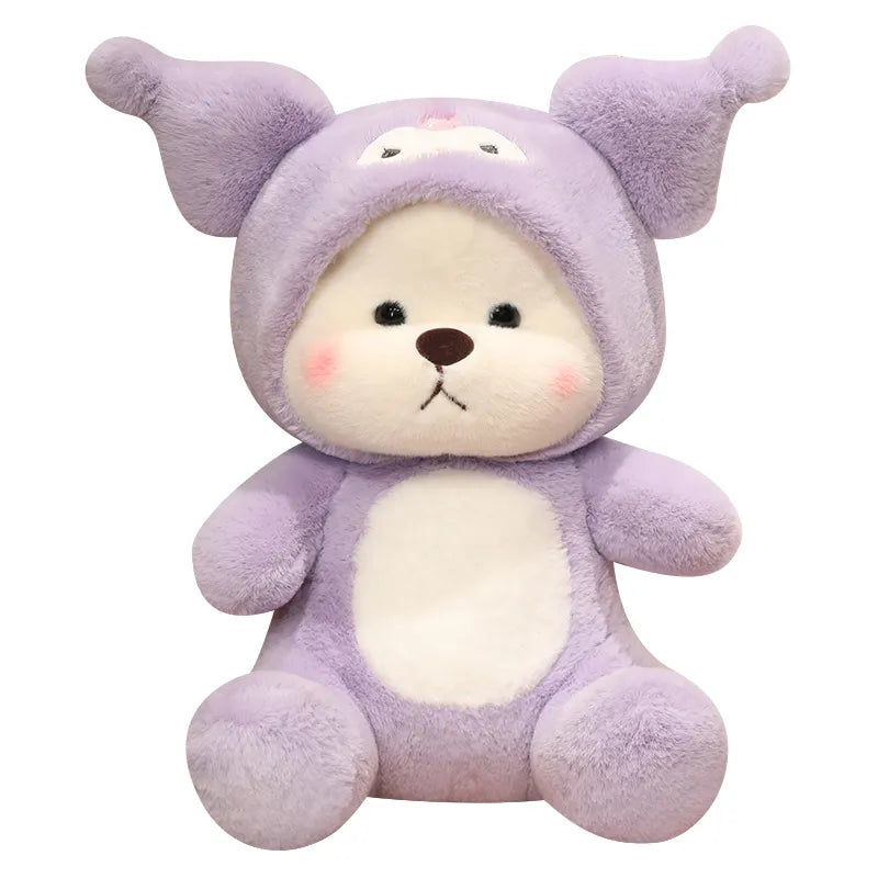 Cartoon Plush Cross-Dressing Teddy Bear Plush Toy, Cute Teddy Bear with Removable hat