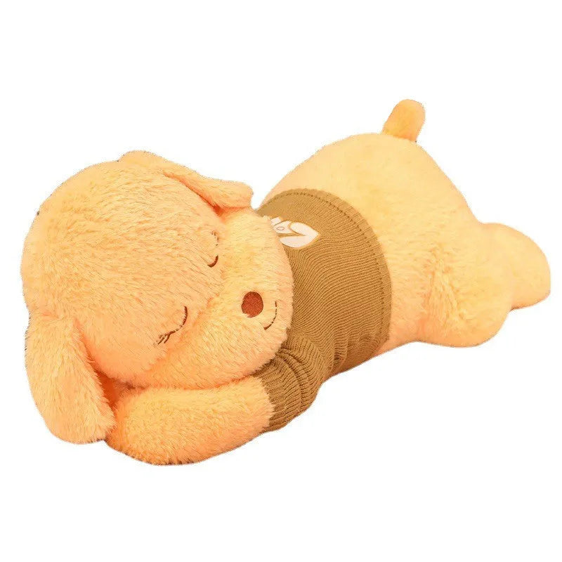 Large Lying Dog Sleeping Doll light brown