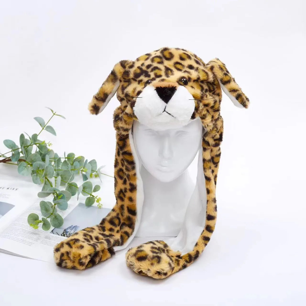 Funny Plush Bunny Hats with Ear Moving Jumping Christmas Party Cosplay Hats