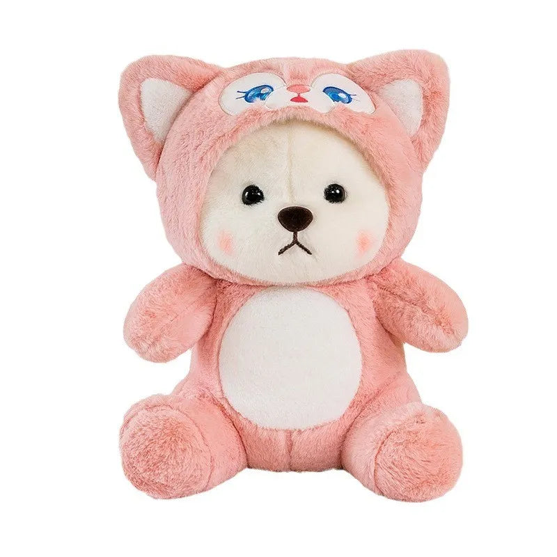 Cartoon Plush Cross-Dressing Teddy Bear Plush Toy, Cute Teddy Bear with Removable hat