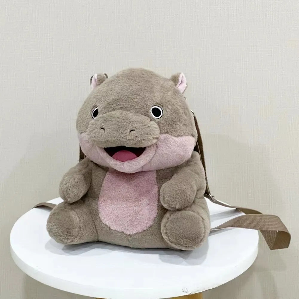 Moo Deng Hippo Plush toy, Cute Pygmy Hippopotamus Stuffed Animal for Kids and Adults