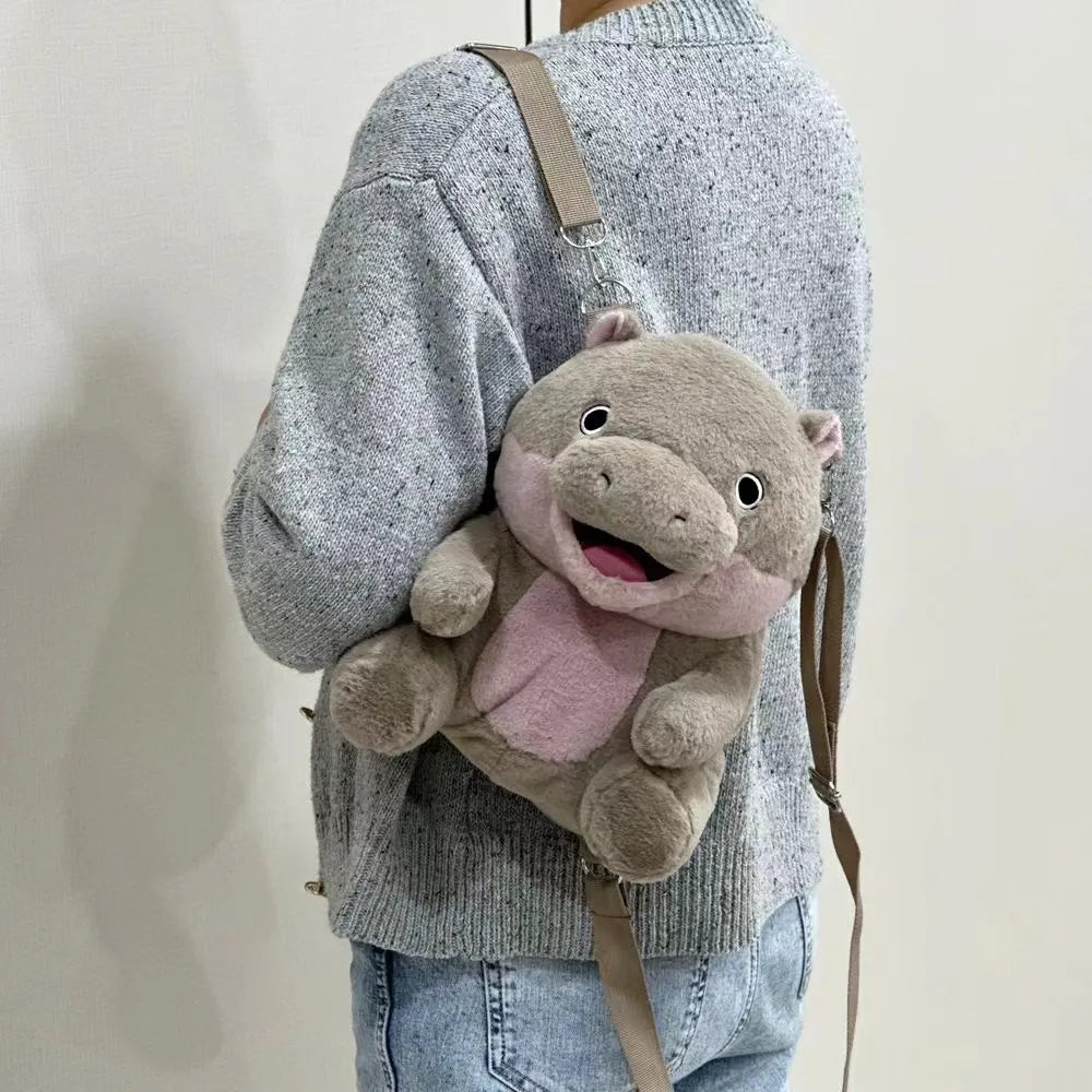 Moo Deng Hippo Plush toy, Cute Pygmy Hippopotamus Stuffed Animal for Kids and Adults