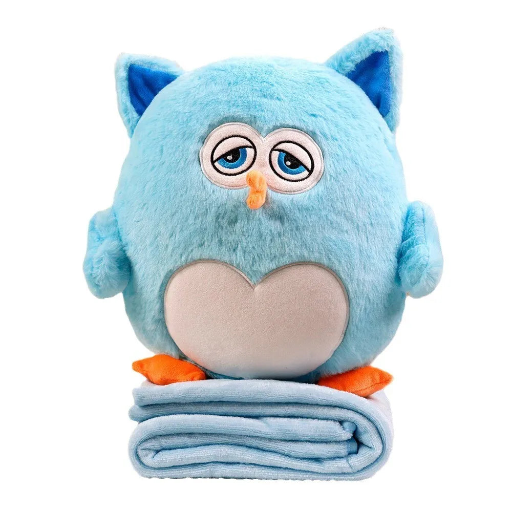 Owl Pillow Stuffed Animal With Sleeping Blanket