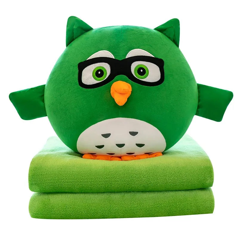 Owl Pillow Stuffed Animal With Sleeping Blanket