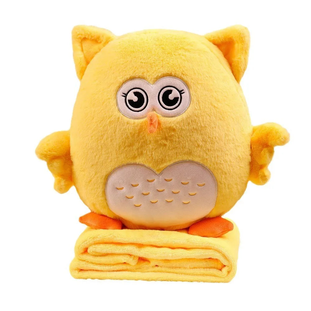 Owl Pillow Stuffed Animal With Sleeping Blanket