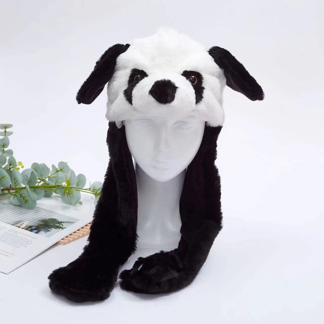 Funny Plush Bunny Hats with Ear Moving Jumping Christmas Party Cosplay Hats