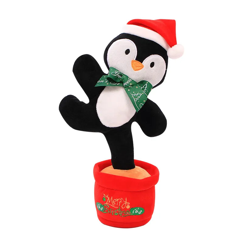 This is a dancing Christmas tree electric plush toy. It can learn to speak, shine while dancing.