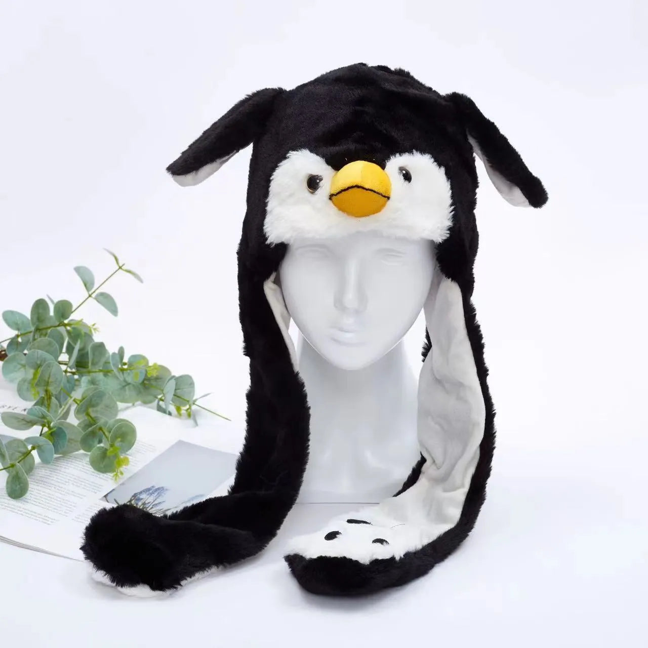 Funny Plush Bunny Hats with Ear Moving Jumping Christmas Party Cosplay Hats