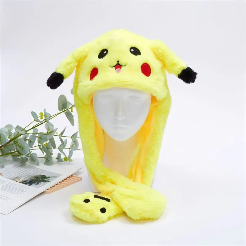 Funny Plush Bunny Hats with Ear Moving Jumping Christmas Party Cosplay Hats
