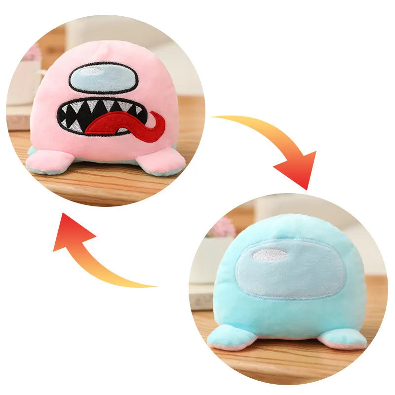 Pink and light blue Reversible Plushie Toys
