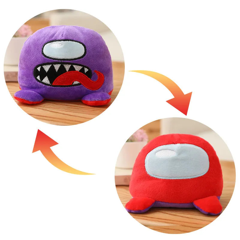 Purple and red_ Reversible Plushie Toys