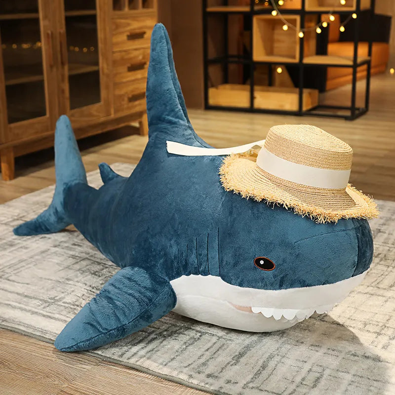 Giant Rainbow Shark Stuffed Animal Pillow Baby Shark Plush Toy, 63in