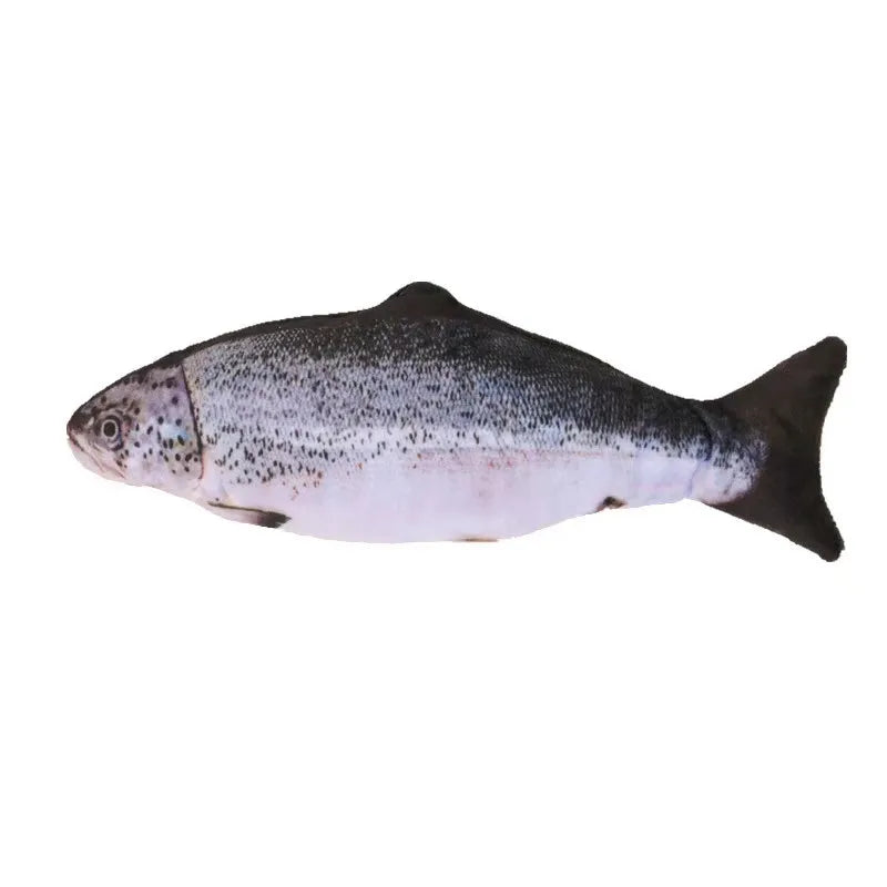 Simulation electric fish plush toy salmon