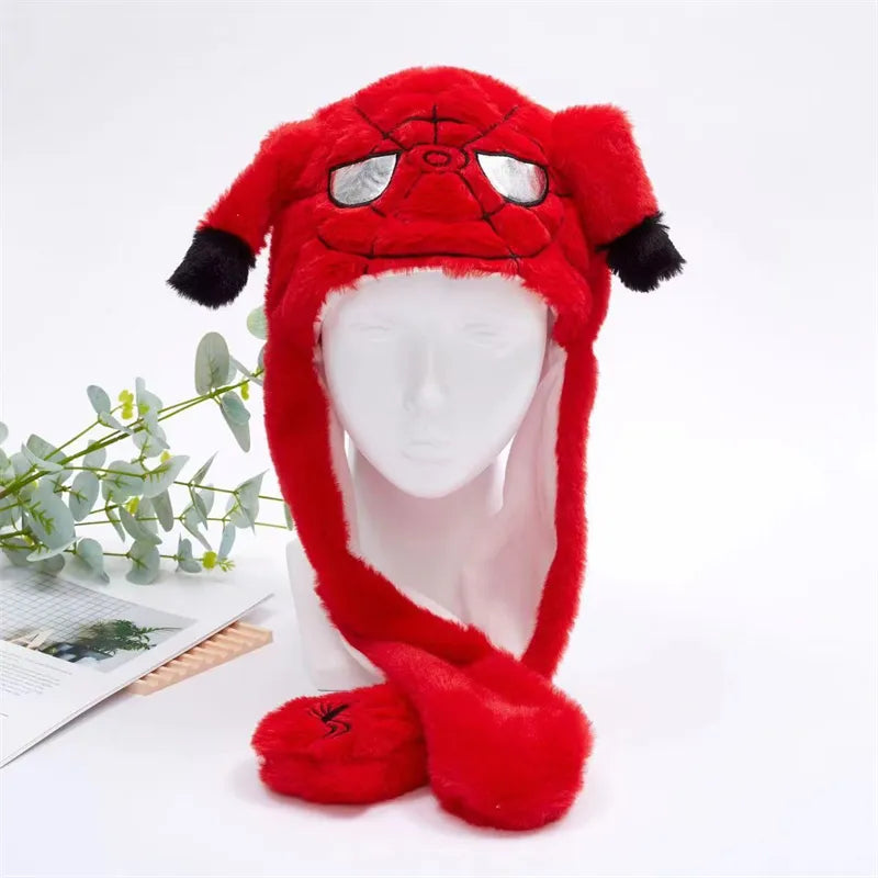 Funny Plush Bunny Hats with Ear Moving Jumping Christmas Party Cosplay Hats