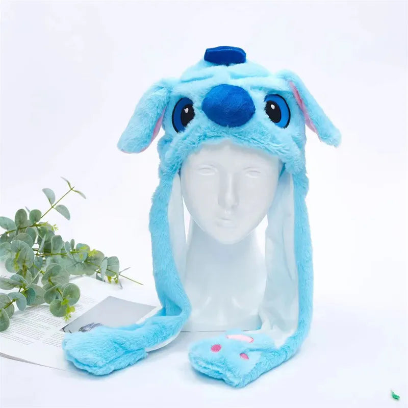 Funny Plush Bunny Hats with Ear Moving Jumping Christmas Party Cosplay Hats