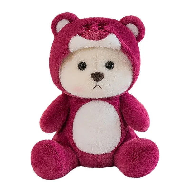 Cartoon Plush Cross-Dressing Teddy Bear Plush Toy, Cute Teddy Bear with Removable hat