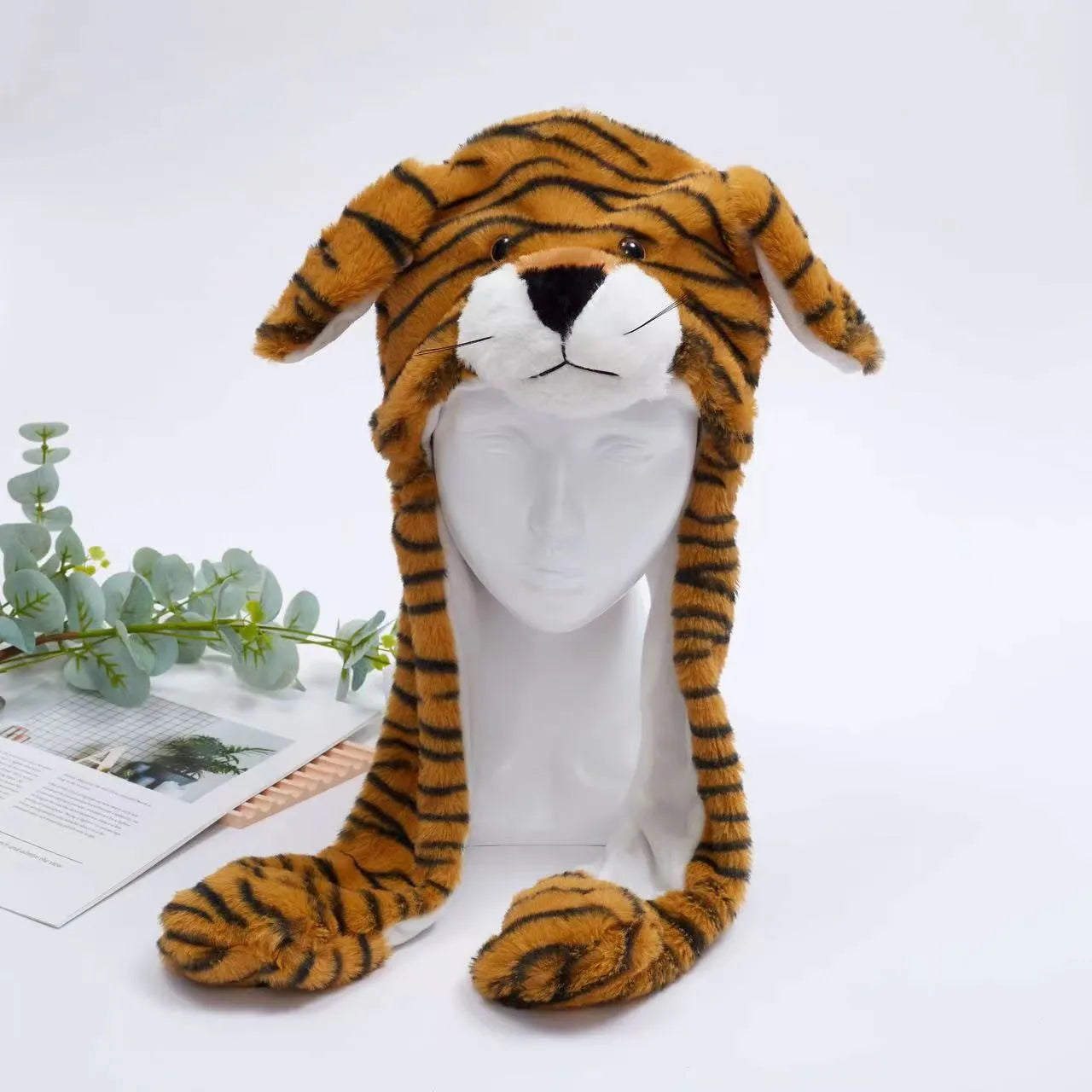 Funny Plush Bunny Hats with Ear Moving Jumping Christmas Party Cosplay Hats