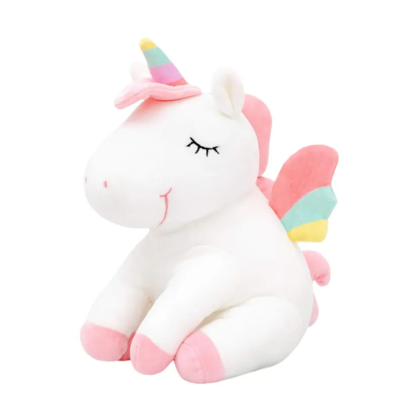 Unicorn Stuffed Animal Plush with Rainbow Wings Pink 20 Inches