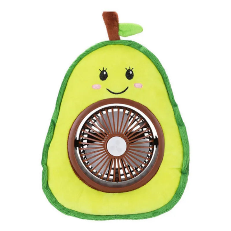 Cartoon animal USB charging fan plush toy