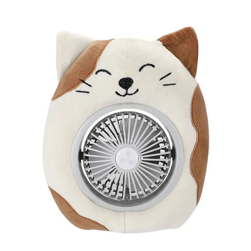 animal fan plush toy white cat