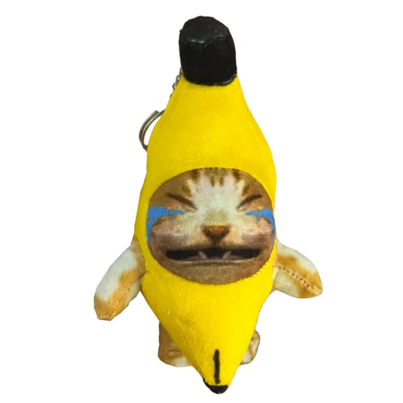 Banana Cat Plush with Sound, Funny Happy Cat Stuffed Animals Toy