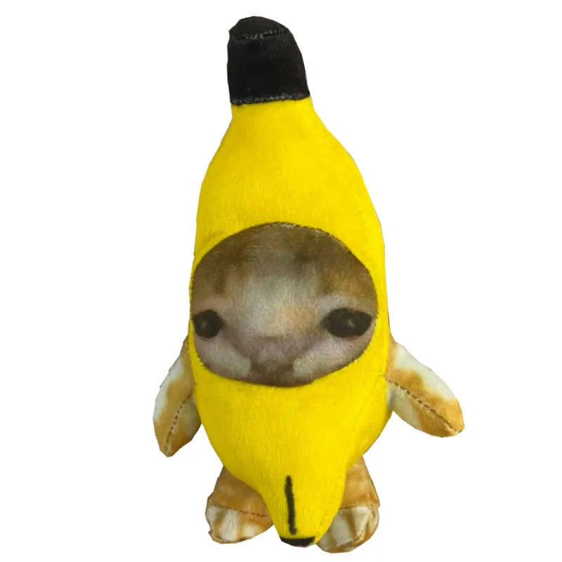 Banana Cat Plush with Sound, Funny Happy Cat Stuffed Animals Toy