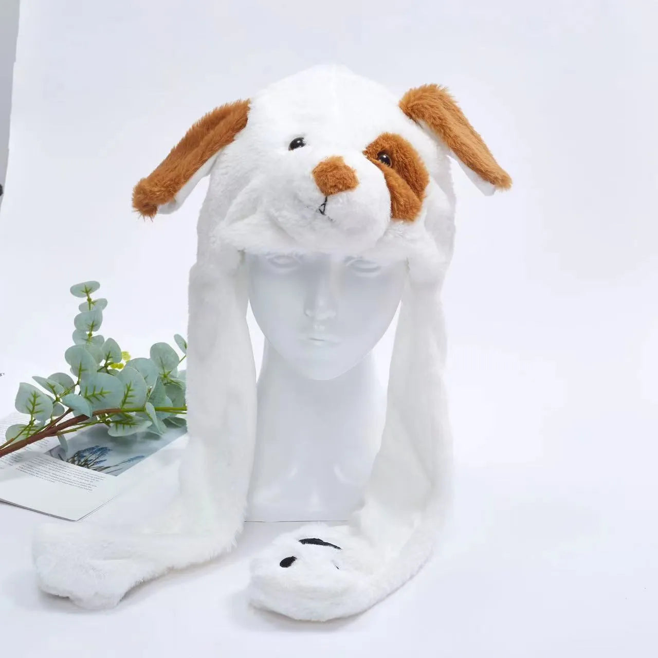 Funny Plush Bunny Hats with Ear Moving Jumping Christmas Party Cosplay Hats
