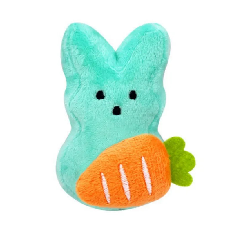 Easter Bunnies with carrot plush toy, 4.7 inches