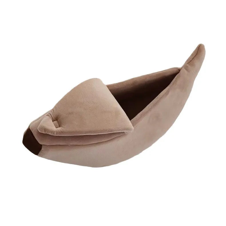 Banana Shaped Cat Bed, Warm Soft Pet Bed Suitable for Cats, Rabbits and Puppies