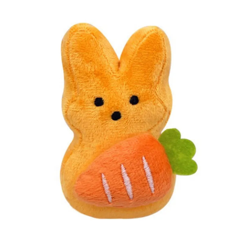 Easter Bunnies with carrot plush toy, 4.7 inches